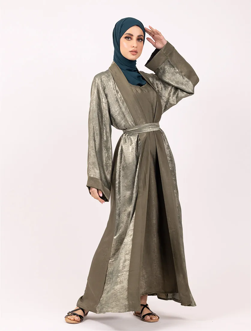 Khaki Jamila Open Abaya